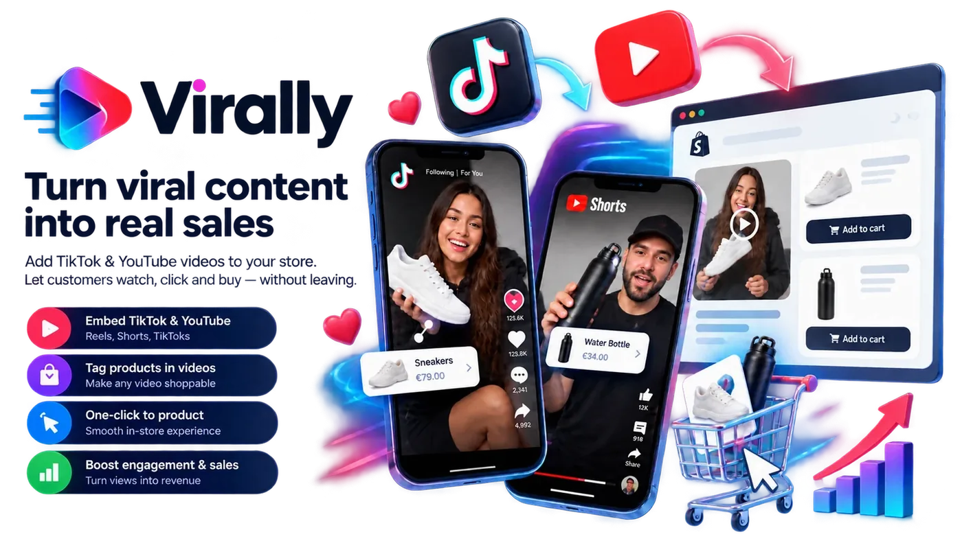 Virally shoppable TikTok video wall on a Shopify product page